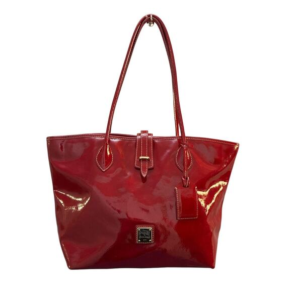 Dooney & Bourke Red Patent Leather Tote Handbag Pre-owned Excellnt‎ Condition - Picture 1 of 5